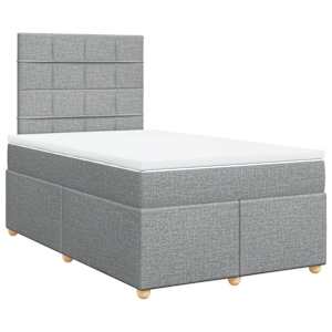 Box spring postel s matrací světle šedá 120x190 cm textil - obrázek 3