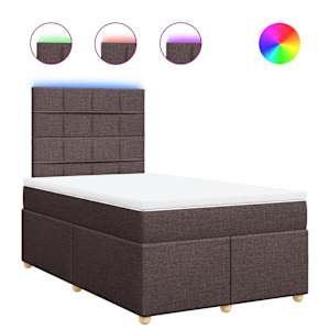 Box spring postel s matrací tmavě hnědá 120x190 cm textil - obrázek 2