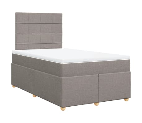 vidaXL Κρεβάτι Boxspring με Στρώμα Taupe 120x190 εκ. Υφασμάτινο