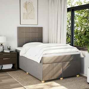 Box spring postel s matrací taupe 120x190 cm textil - obrázek 5
