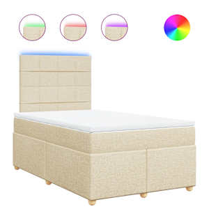 Box spring postel s matrací krémová 120x190 cm textil - obrázek 2
