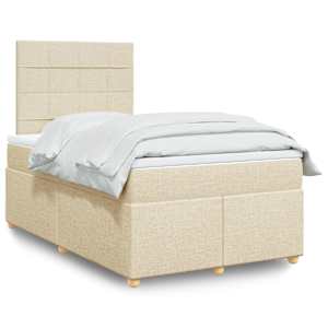 Box spring postel s matrací krémová 120x190 cm textil - obrázek 1