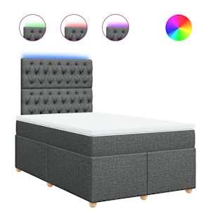 Box spring postel s matrací tmavě šedá 120x190 cm textil - obrázek 2