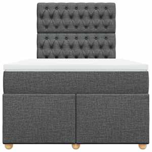 Box spring postel s matrací tmavě šedá 120x190 cm textil - obrázek 6