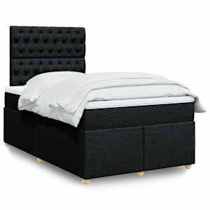 Box spring postel s matrací černá 120x190 cm textil - obrázek 1