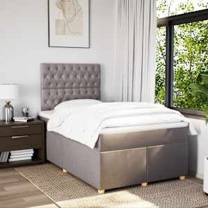 Box spring postel s matrací taupe 120x190 cm textil - obrázek 5