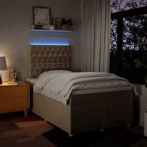 Box spring postel s matrací krémová 120x190 cm textil - obrázek 4