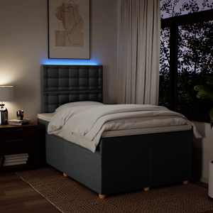 Box spring postel s matrací tmavě šedá 120x190 cm textil - obrázek 4