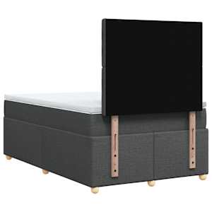 Box spring postel s matrací tmavě šedá 120x190 cm textil - obrázek 8