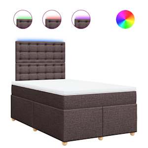 Box spring postel s matrací tmavě hnědá 120x190 cm textil - obrázek 2