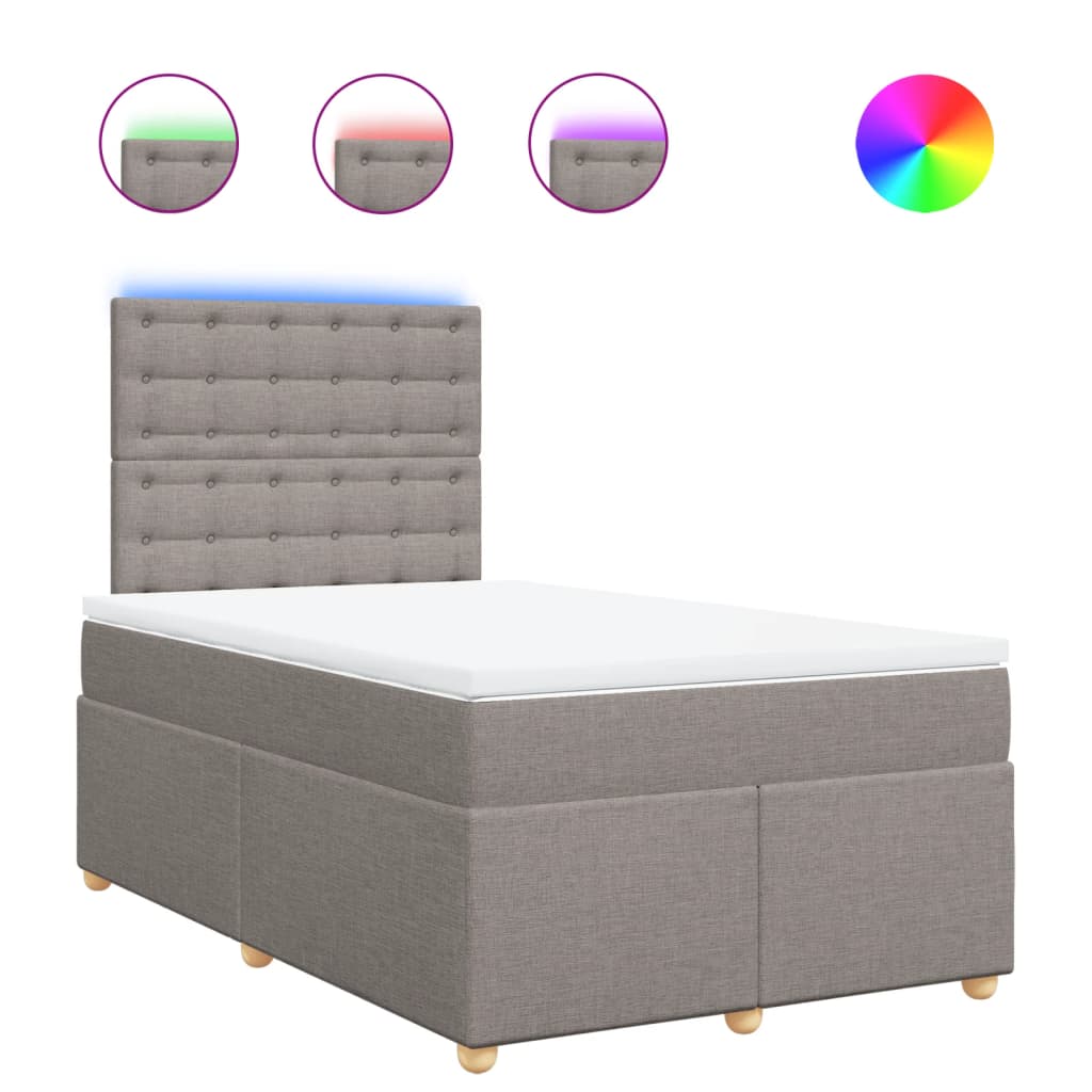 Thumbnail - vidaXL Boxspringbett mit Matratze Taupe 120x190 cm Stoff
