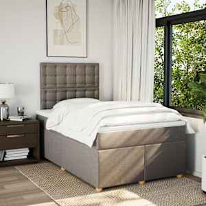 Box spring postel s matrací taupe 120x190 cm textil - obrázek 5