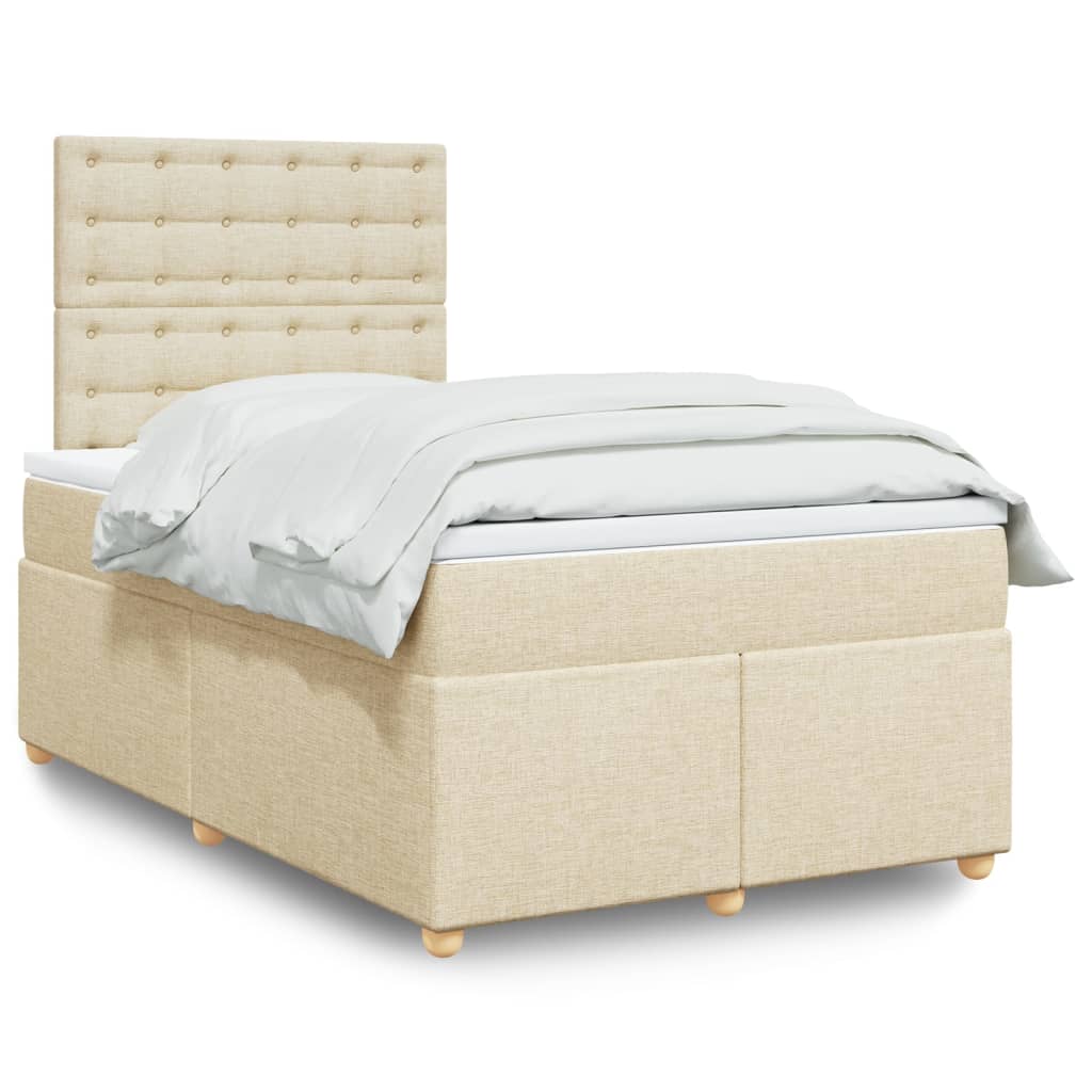 Boxspringbett mit Matratze Creme 120×190 cm Stoff