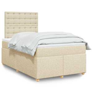 Box spring postel s matrací krémová 120x190 cm textil - obrázek 1