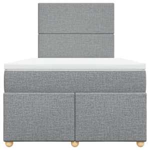 Box spring postel s matrací světle šedá 120 x 200 cm textil - obrázek 6