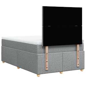 Box spring postel s matrací světle šedá 120 x 200 cm textil - obrázek 8