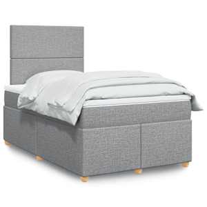 Box spring postel s matrací světle šedá 120 x 200 cm textil - obrázek 1