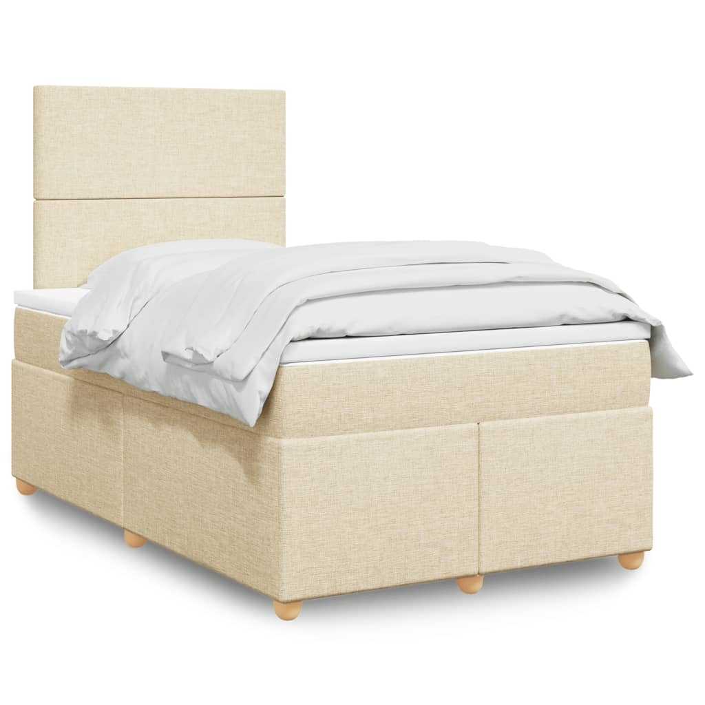 Boxspringbett mit Matratze Creme 120×200 cm Stoff