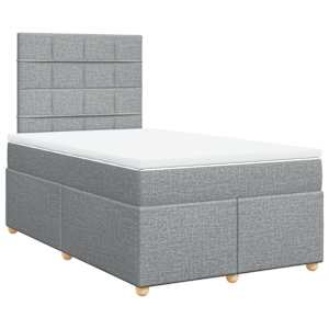 Box spring postel s matrací světle šedá 120 x 200 cm textil - obrázek 3
