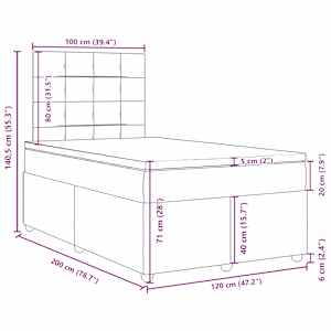 Box spring postel s matrací světle šedá 120 x 200 cm textil - obrázek 18