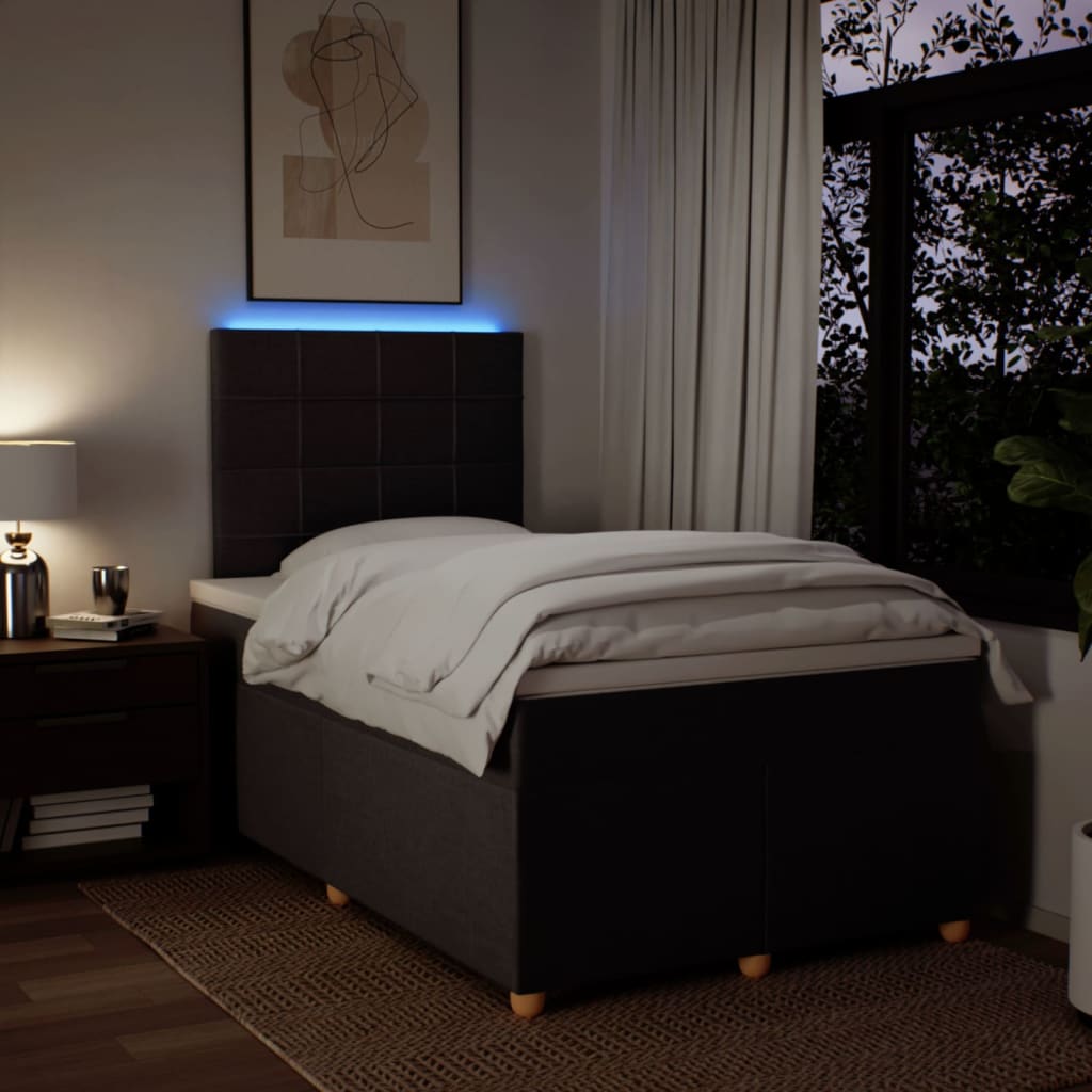 vidaXL Boxspring met matras stof donkerbruin 120x200 cm bruin, foto 2