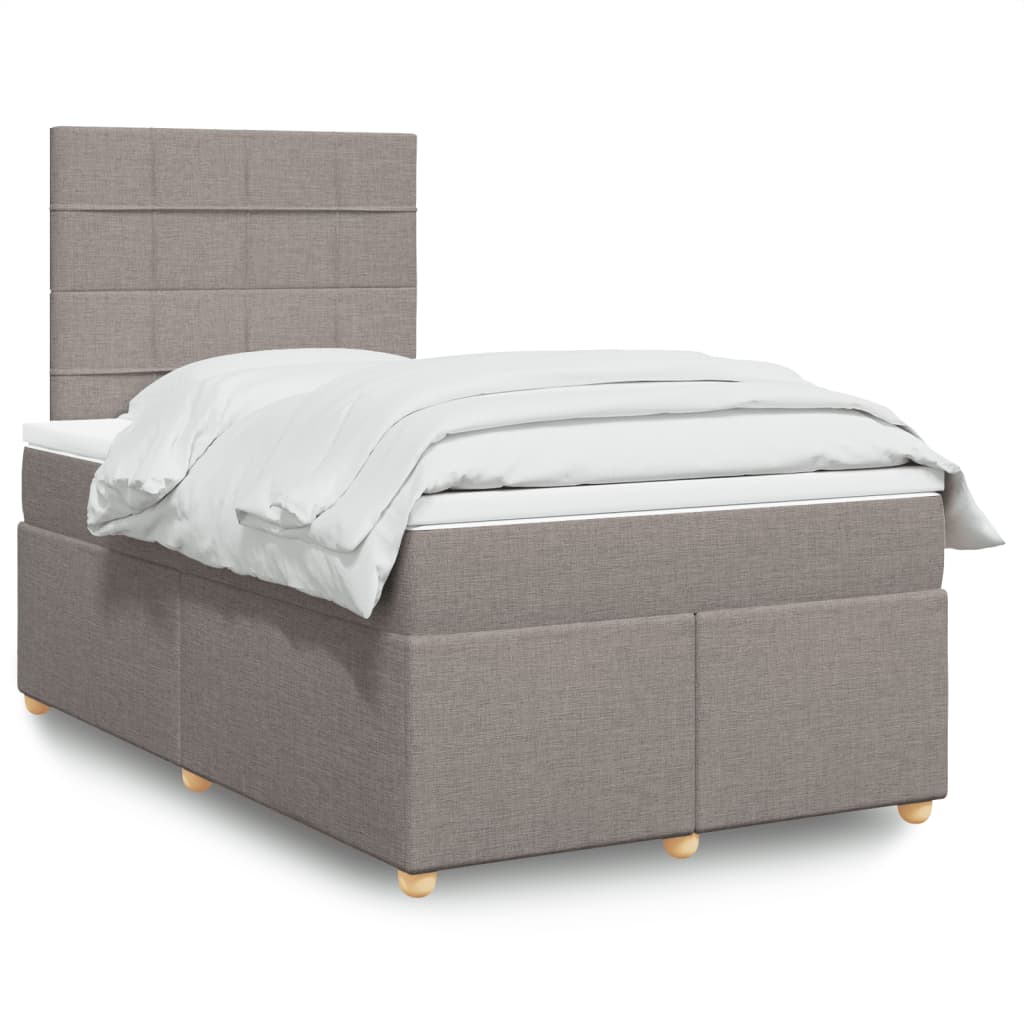 Boxspringbett mit Matratze Taupe 120×200 cm Stoff