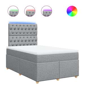 Box spring postel s matrací světle šedá 120 x 200 cm textil - obrázek 2