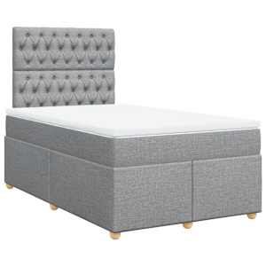 Box spring postel s matrací světle šedá 120 x 200 cm textil - obrázek 3