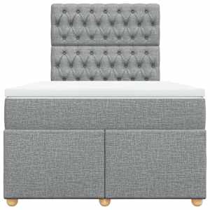 Box spring postel s matrací světle šedá 120 x 200 cm textil - obrázek 6