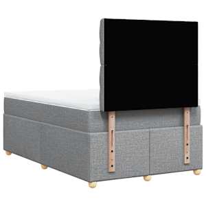 Box spring postel s matrací světle šedá 120 x 200 cm textil - obrázek 8