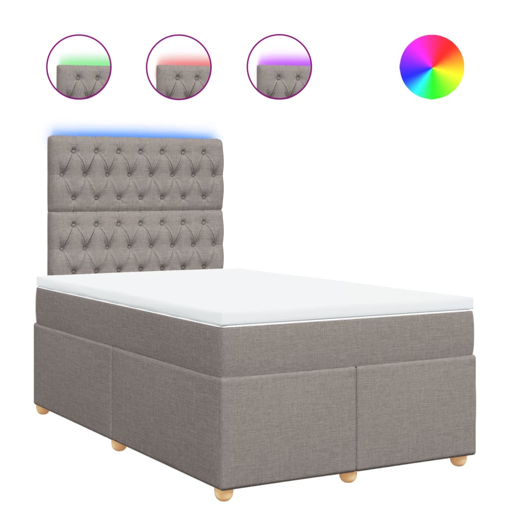 vidaXL Box spring postel s matrací taupe 120x200 cm textil