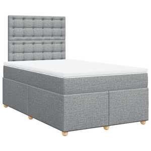 Box spring postel s matrací světle šedá 120 x 200 cm textil - obrázek 3