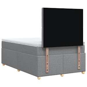 Box spring postel s matrací světle šedá 120 x 200 cm textil - obrázek 8