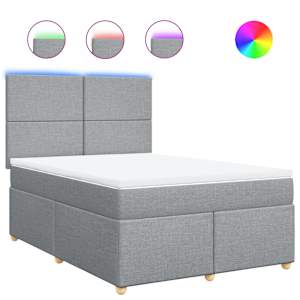 Box spring postel s matrací světle šedá 140 x 190 cm textil - obrázek 2