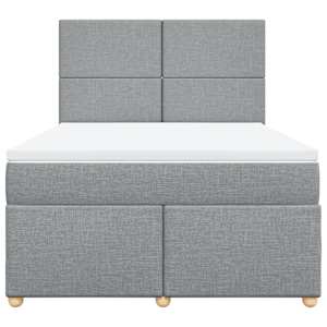 Box spring postel s matrací světle šedá 140 x 190 cm textil - obrázek 6