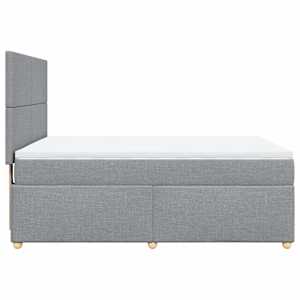 Box spring postel s matrací světle šedá 140 x 190 cm textil - obrázek 7