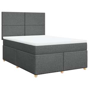 Box spring postel s matrací tmavě šedý 140 x 190 cm textil - obrázek 3