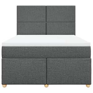 Box spring postel s matrací tmavě šedý 140 x 190 cm textil - obrázek 6