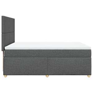Box spring postel s matrací tmavě šedý 140 x 190 cm textil - obrázek 7
