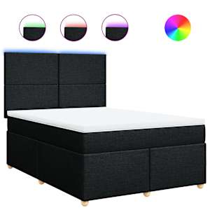 Box spring postel s matrací černá 140 x 190 cm textil - obrázek 2