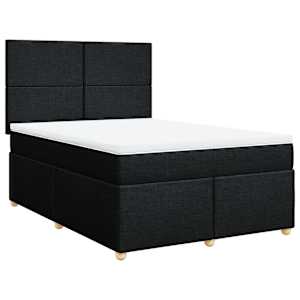 Box spring postel s matrací černá 140 x 190 cm textil - obrázek 3