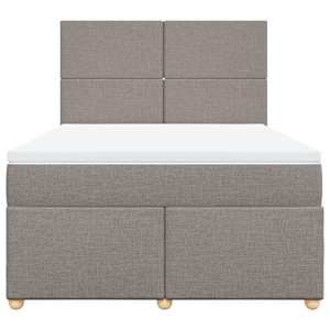 Box spring postel s matrací taupe 140x190 cm textil - obrázek 6
