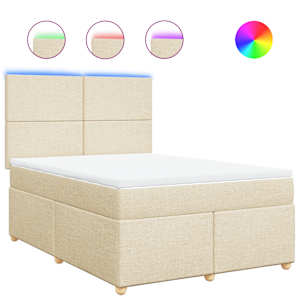 Box spring postel s matrací krémová 140x190 cm textil - obrázek 2
