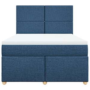 Box spring postel s matrací modrá 140x190 cm textil - obrázek 6