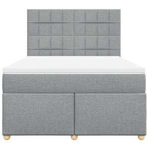 Box spring postel s matrací světle šedá 140 x 190 cm textil - obrázek 6
