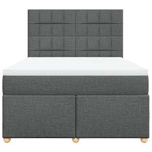 Box spring postel s matrací tmavě šedý 140 x 190 cm textil - obrázek 6