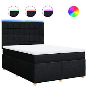 Box spring postel s matrací černá 140 x 190 cm textil - obrázek 2