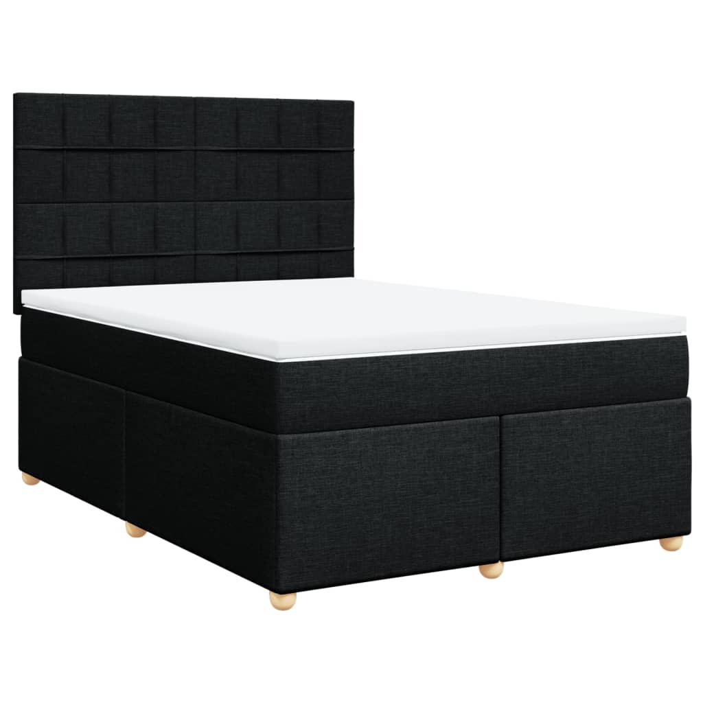 Thumbnail - vidaXL Boxspringbett mit Matratze Schwarz 140x190 cm Stoff