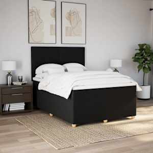 Box spring postel s matrací černá 140 x 190 cm textil - obrázek 5