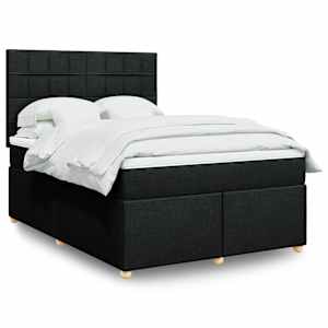 Box spring postel s matrací černá 140 x 190 cm textil - obrázek 1